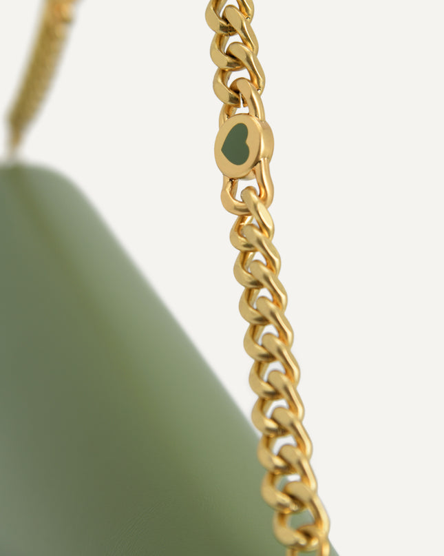 Shoulder Bag with Heart Clasp
