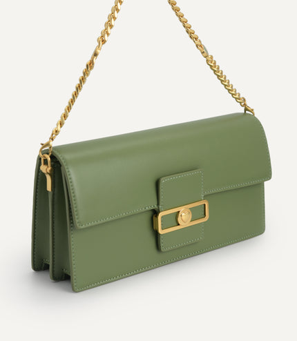 Shoulder Bag with Heart Clasp