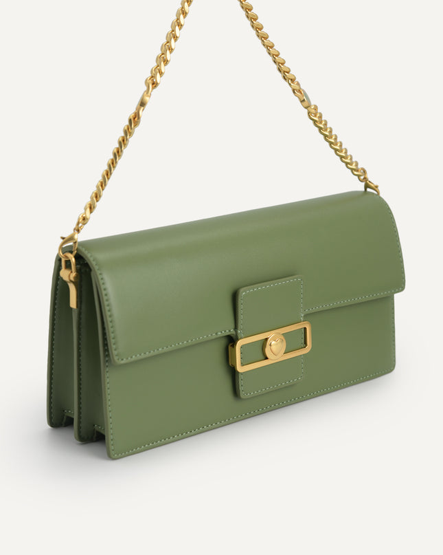 Shoulder Bag with Heart Clasp