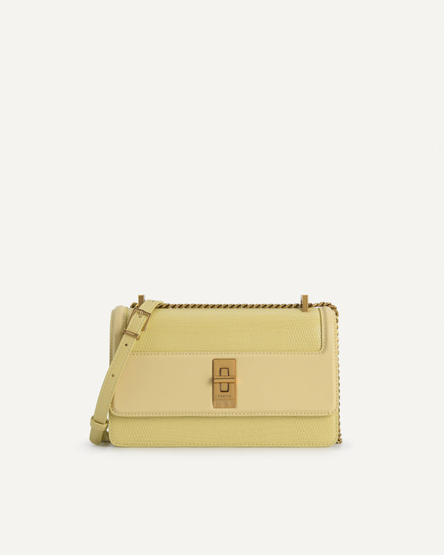Lizard-Effect Leather Shoulder Bag