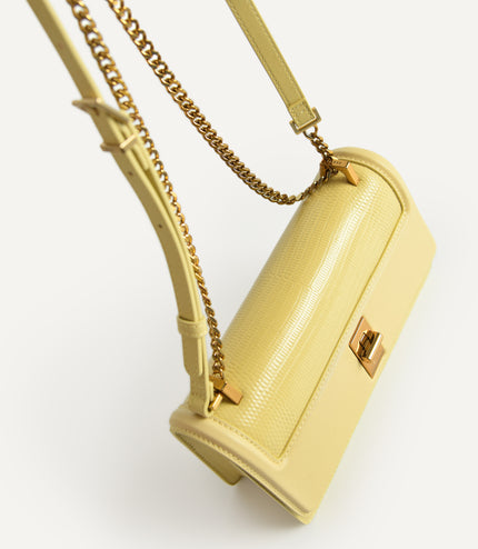 Lizard-Effect Leather Shoulder Bag