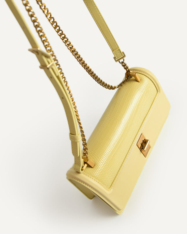 Lizard-Effect Leather Shoulder Bag