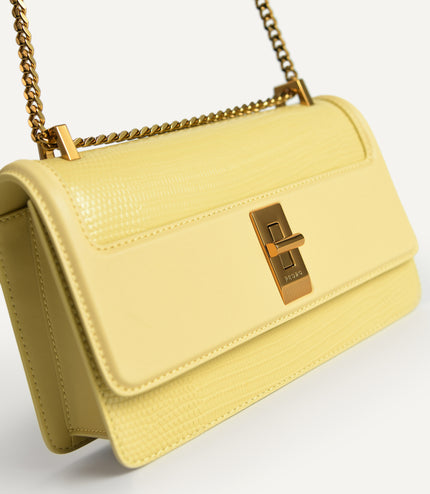 Lizard-Effect Leather Shoulder Bag