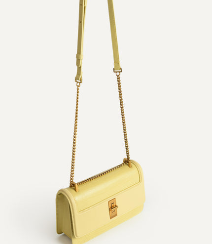 Lizard-Effect Leather Shoulder Bag