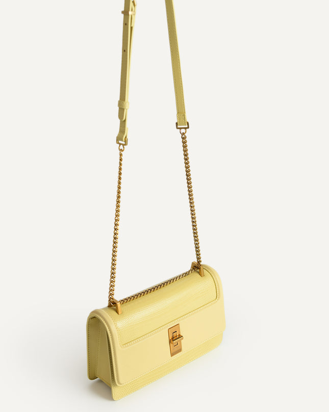 Lizard-Effect Leather Shoulder Bag