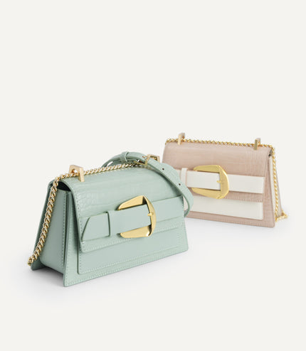 Snake-Effect Shoulder Bag
