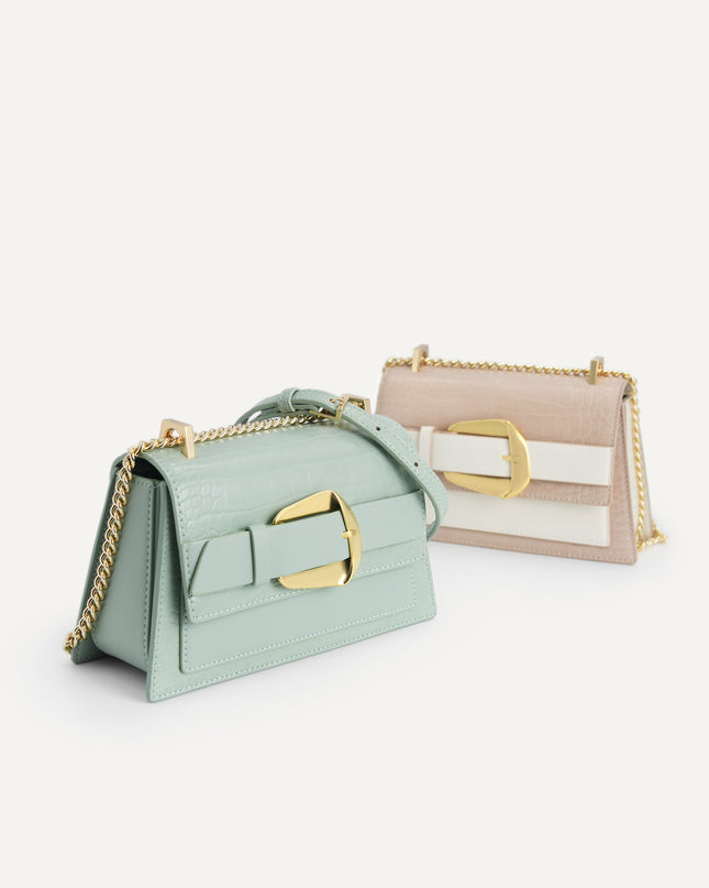 Snake-Effect Shoulder Bag