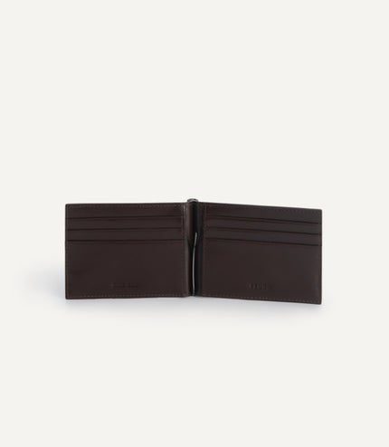 Icon Textured Leather Bi-Fold Wallet with Money Clip