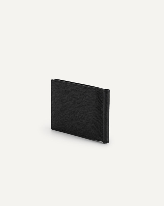 Icon Textured Leather Bi-Fold Wallet with Money Clip