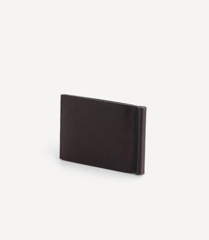 Icon Textured Leather Bi-Fold Wallet with Money Clip