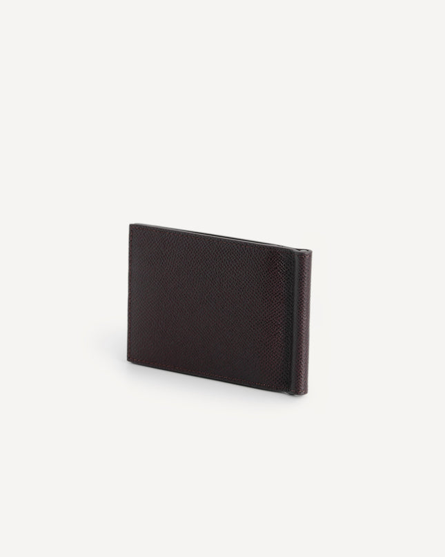 Icon Textured Leather Bi-Fold Wallet with Money Clip