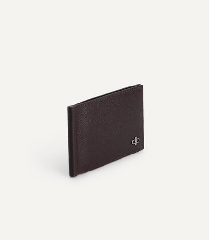Icon Textured Leather Bi-Fold Wallet with Money Clip