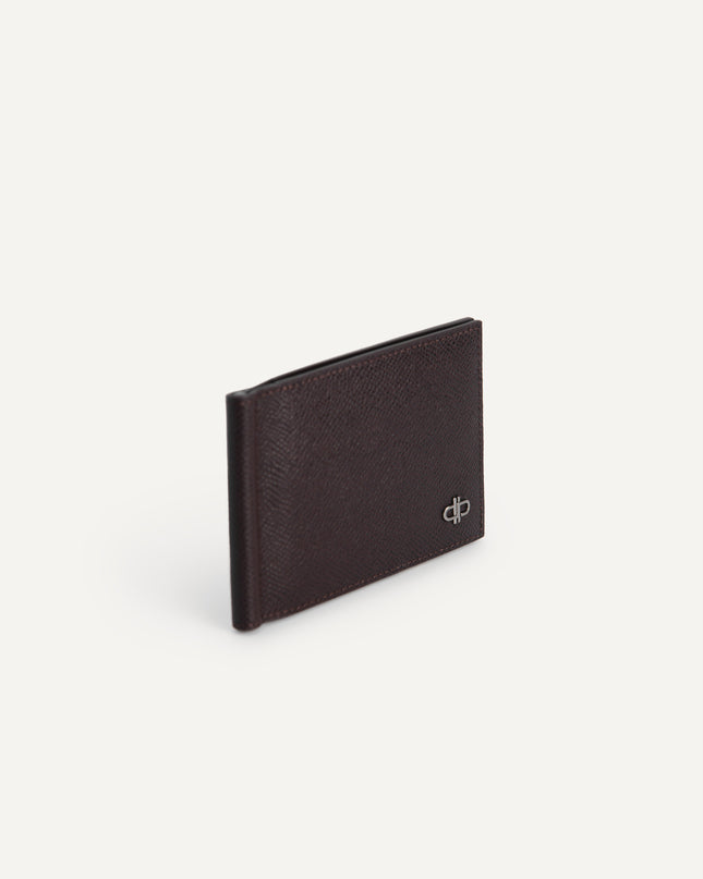 Icon Textured Leather Bi-Fold Wallet with Money Clip