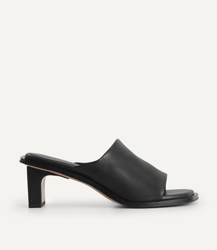 Leather Heeled Mules