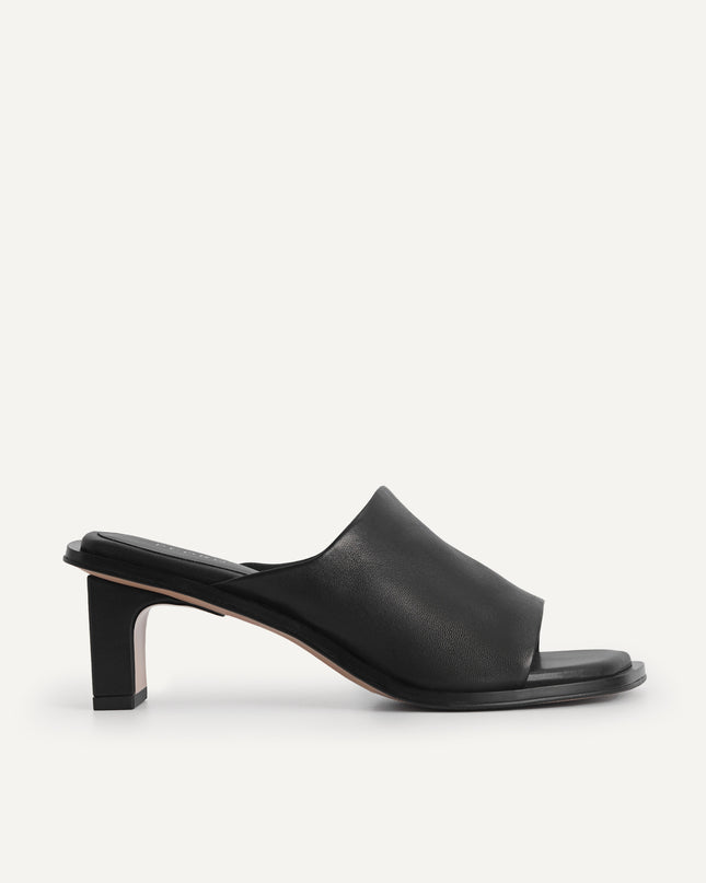 Leather Heeled Mules