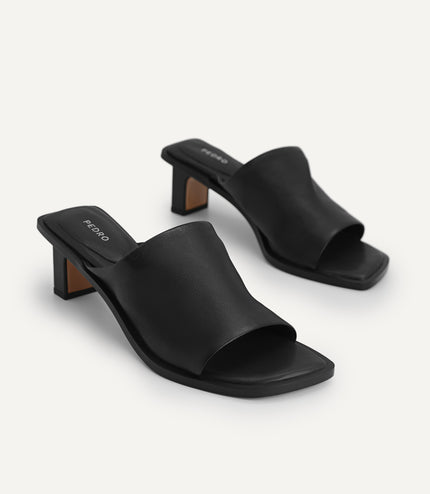 Leather Heeled Mules