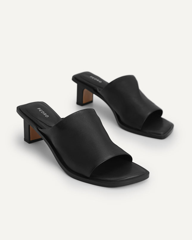 Leather Heeled Mules