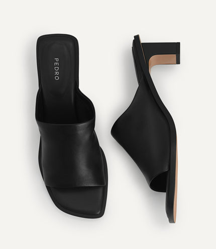 Leather Heeled Mules