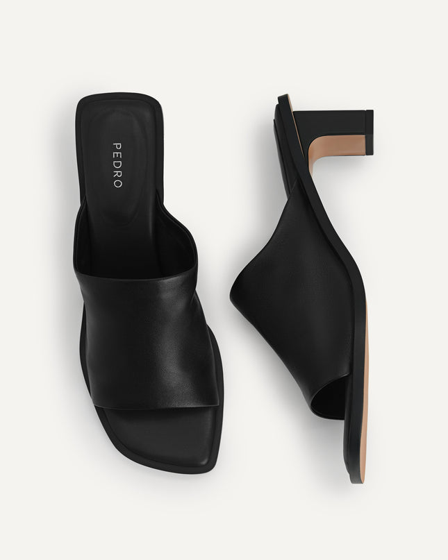 Leather Heeled Mules