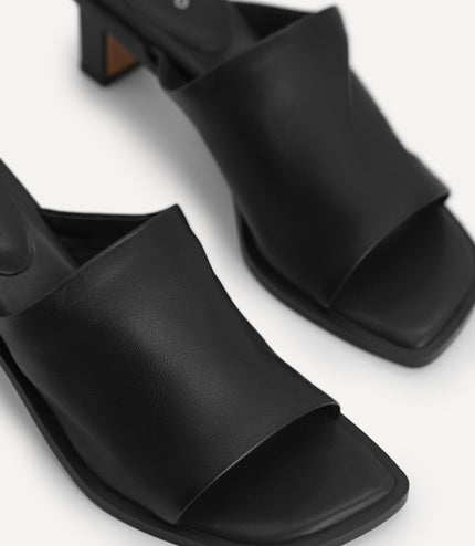 Leather Heeled Mules