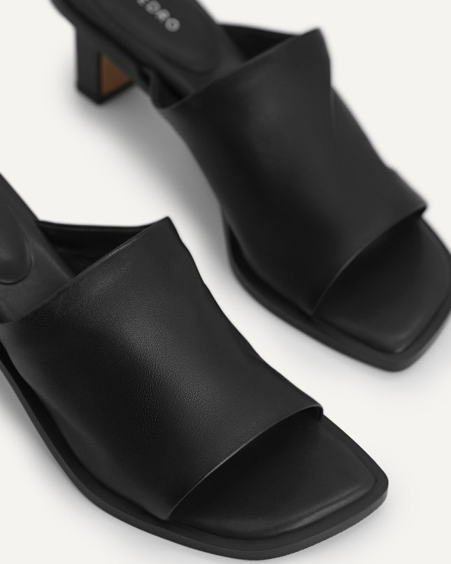 Leather Heeled Mules