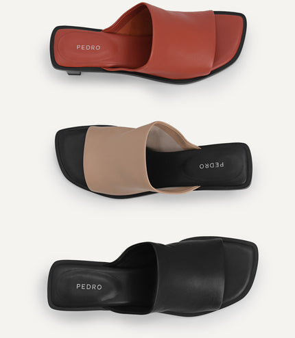 Leather Heeled Mules