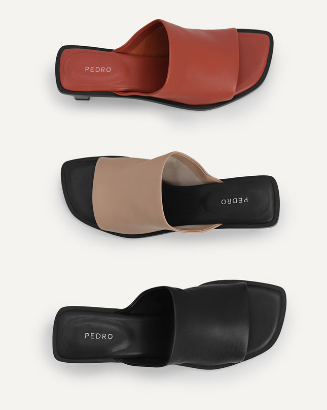 Leather Heeled Mules