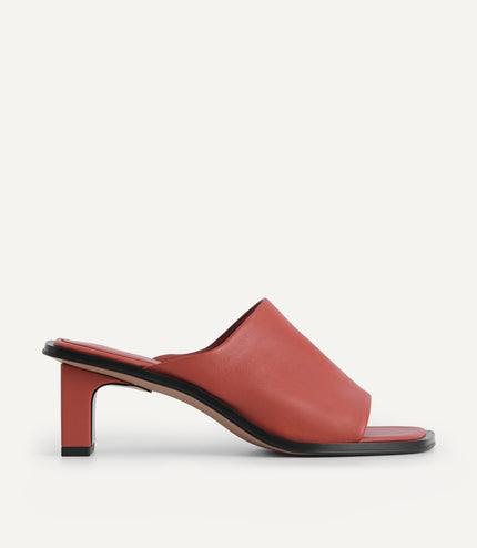 Leather Heeled Mules