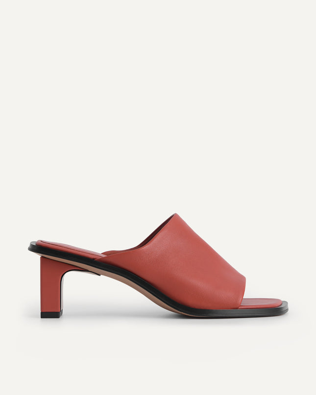 Leather Heeled Mules