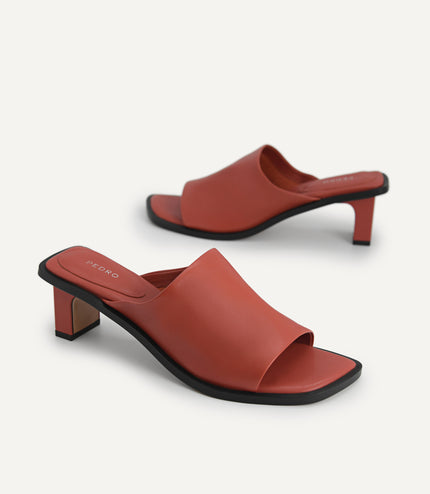 Leather Heeled Mules