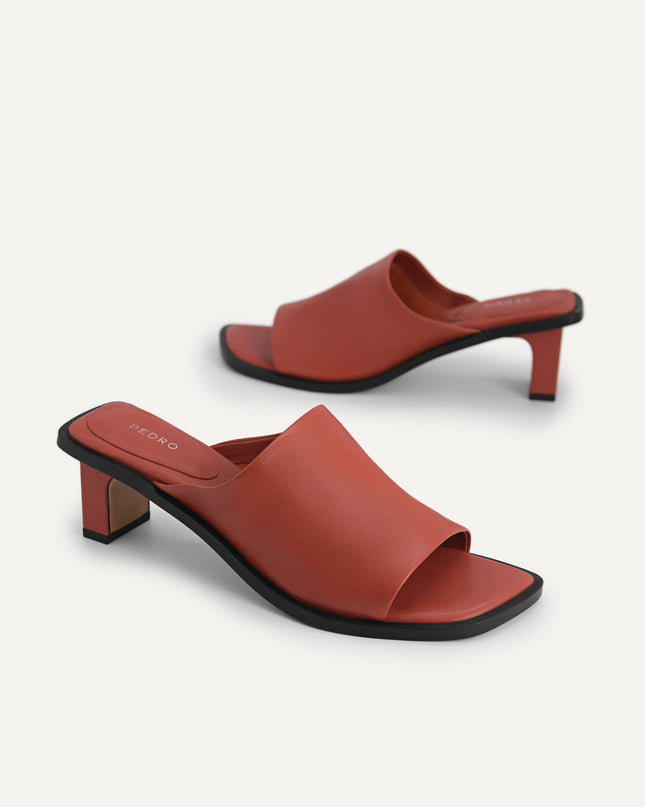 Leather Heeled Mules