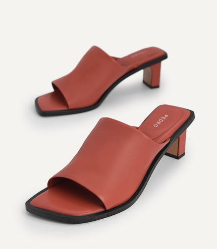 Leather Heeled Mules