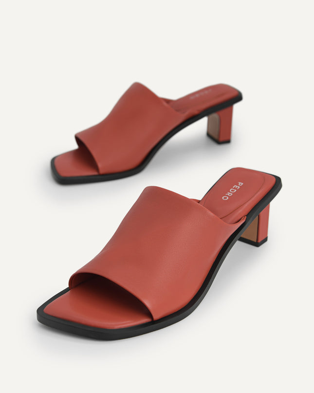 Leather Heeled Mules