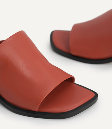 Leather Heeled Mules