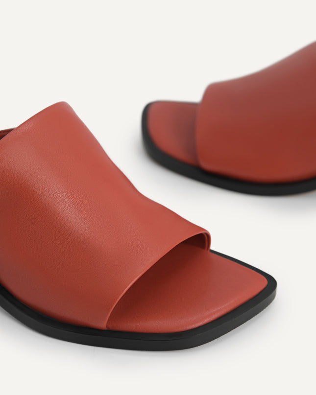Leather Heeled Mules