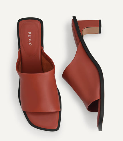 Leather Heeled Mules