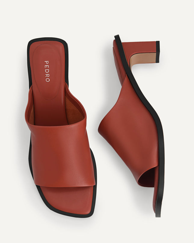 Leather Heeled Mules