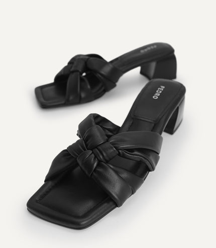 Knotted Straps Heeled Sandals