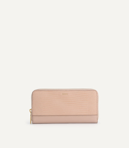 Lizard-Effect Leather Wallet