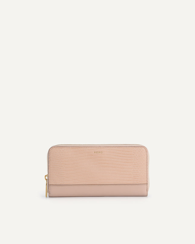 Lizard-Effect Leather Wallet