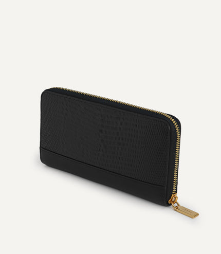 Lizard-Effect Leather Wallet