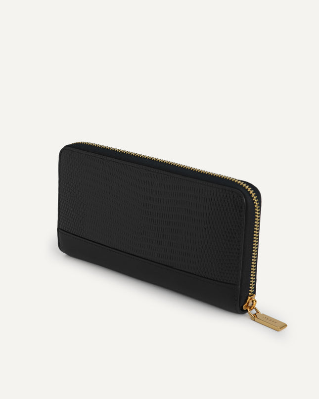 Lizard-Effect Leather Wallet