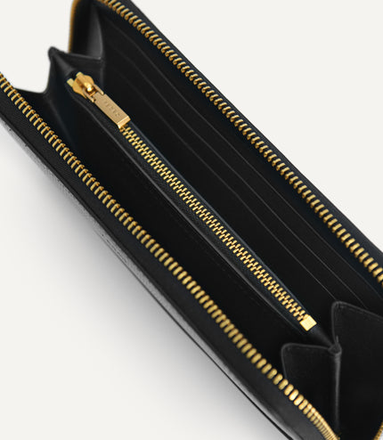 Lizard-Effect Leather Wallet
