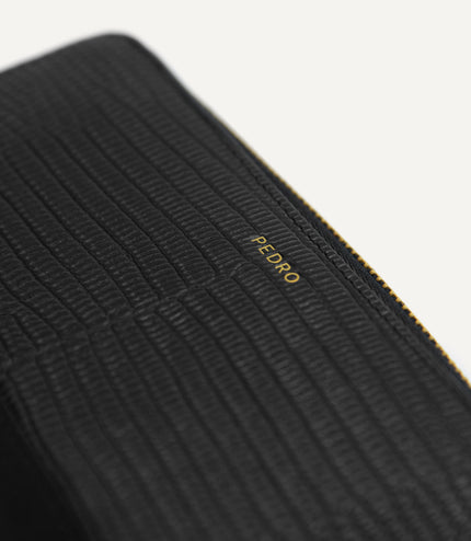 Lizard-Effect Leather Wallet