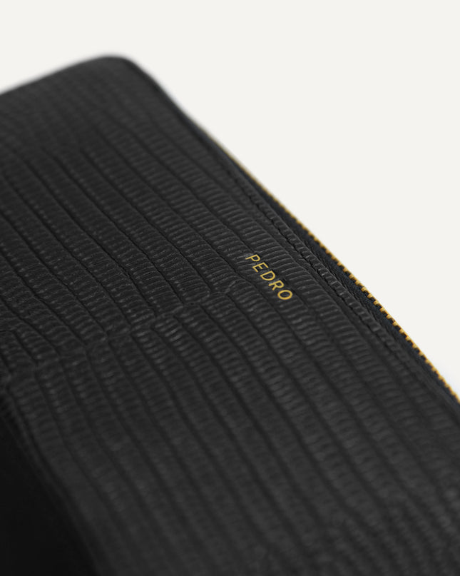 Lizard-Effect Leather Wallet