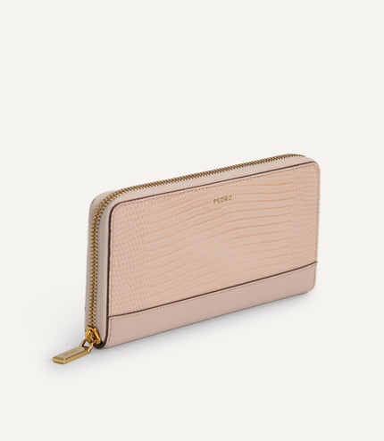 Lizard-Effect Leather Wallet