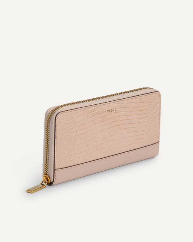 Lizard-Effect Leather Wallet
