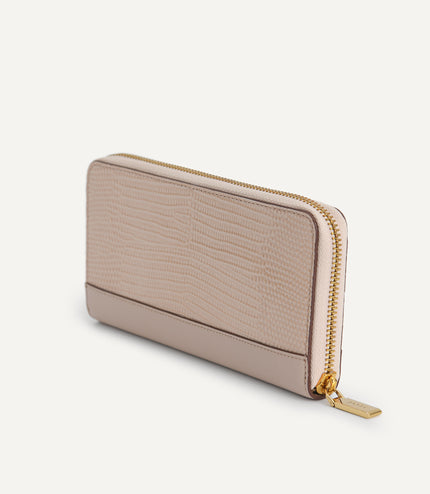 Lizard-Effect Leather Wallet
