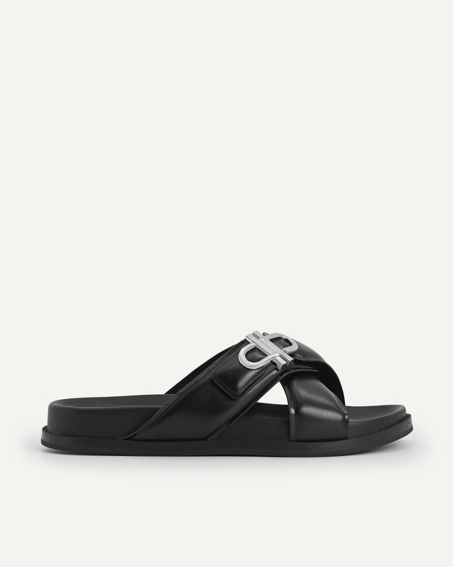 Icon Cross Strap Platform Sliders