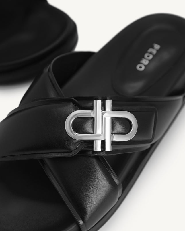 Icon Cross Strap Platform Sliders